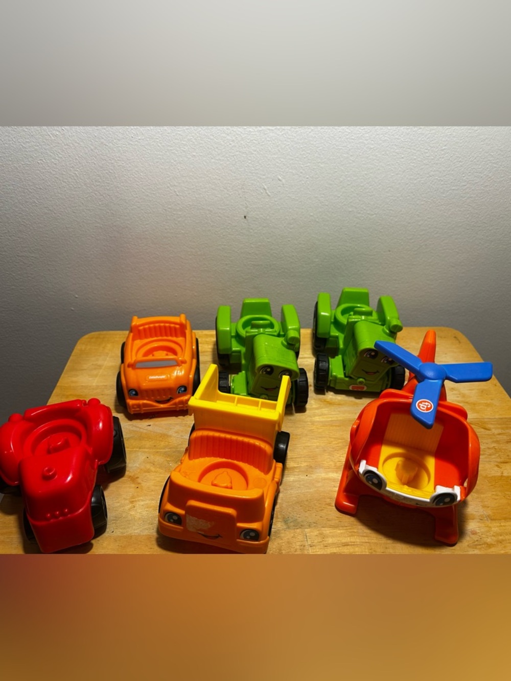 Fisher Price Little People Vehicles Lot –Tractor, Truck, Helicopter